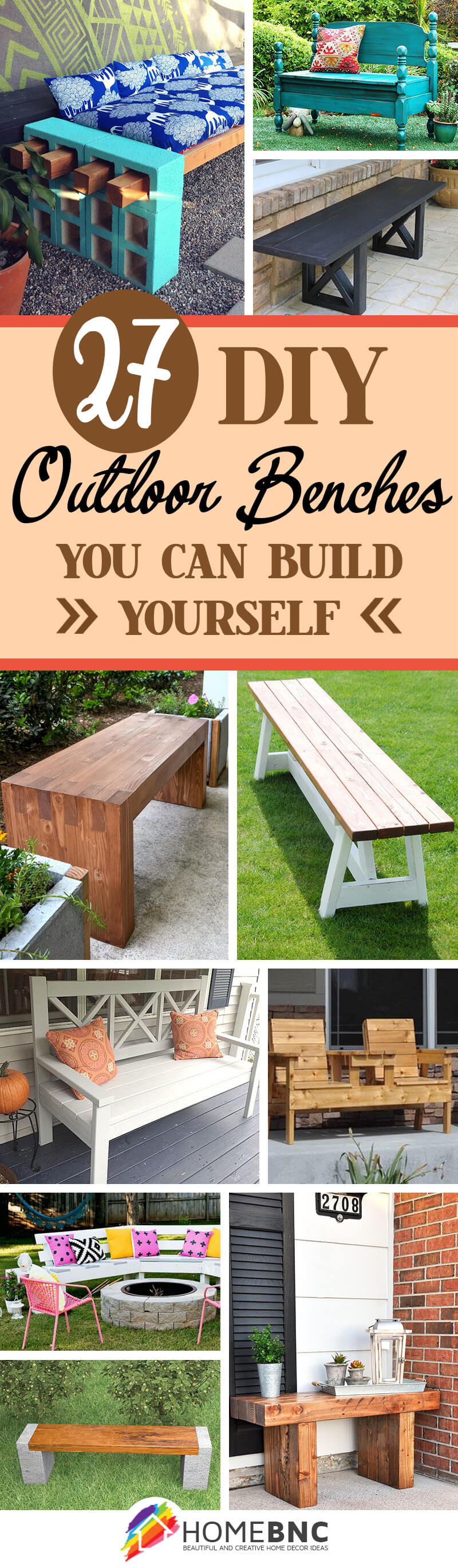 27 Best Diy Outdoor Bench Ideas And Designs For 2020