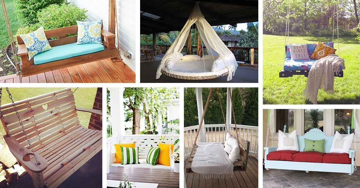 21 Best Diy Porch Swing Bed Ideas And, Outdoor Hanging Bed Swing Plans