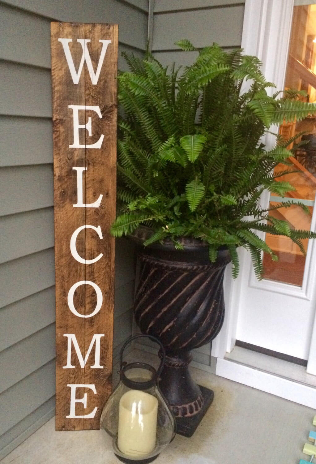 Storefront Style Wooden Welcome Sign