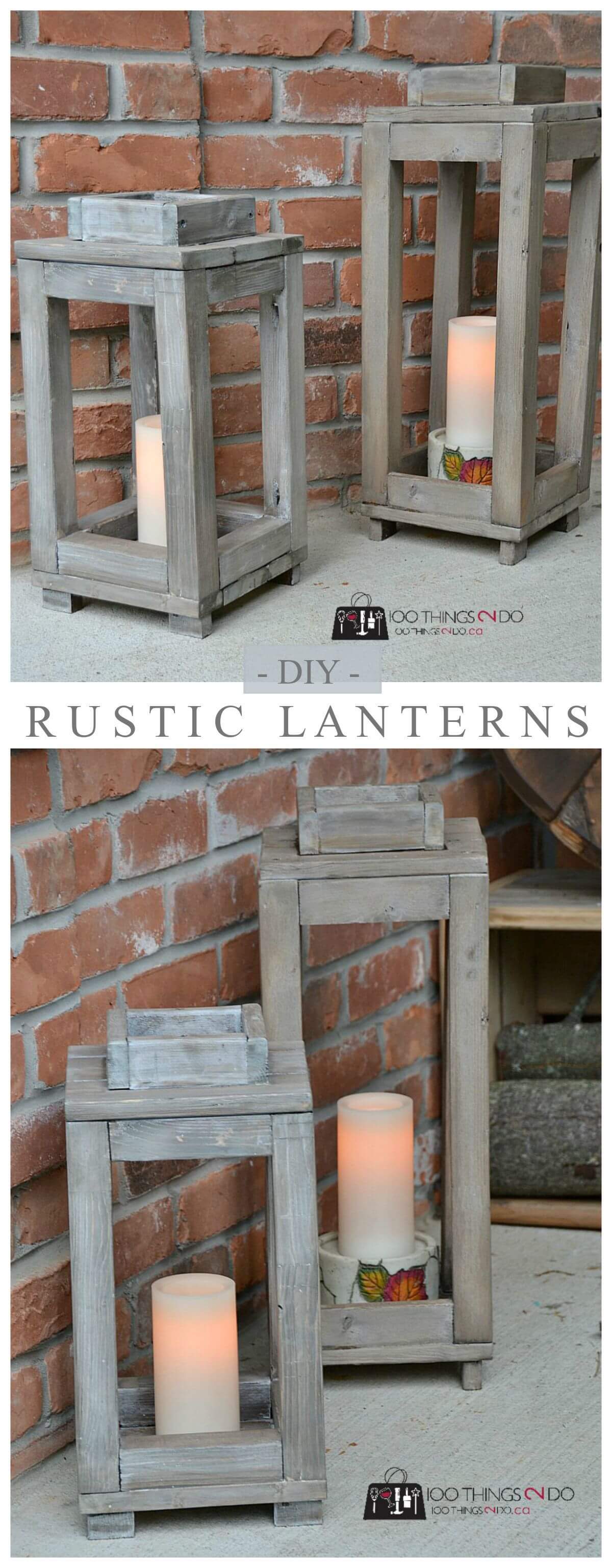 Simple DIY Rustic Wooden Lanterns