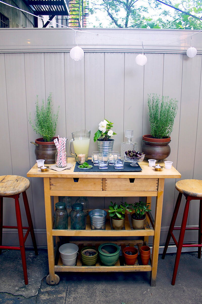 diy outdoor bar cart with cooler