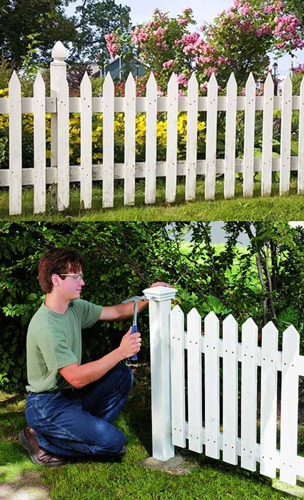 DIY Classic White Picket Fence