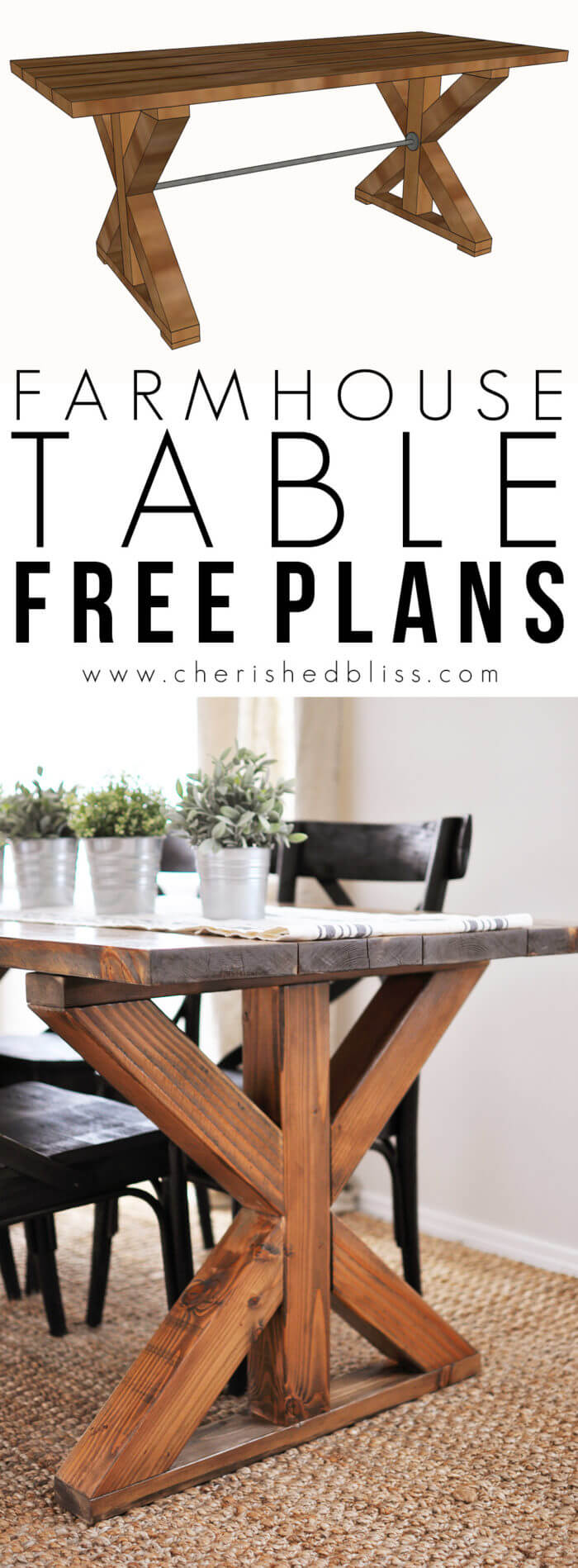 Reclaimed Wood Farmhouse Dining Table