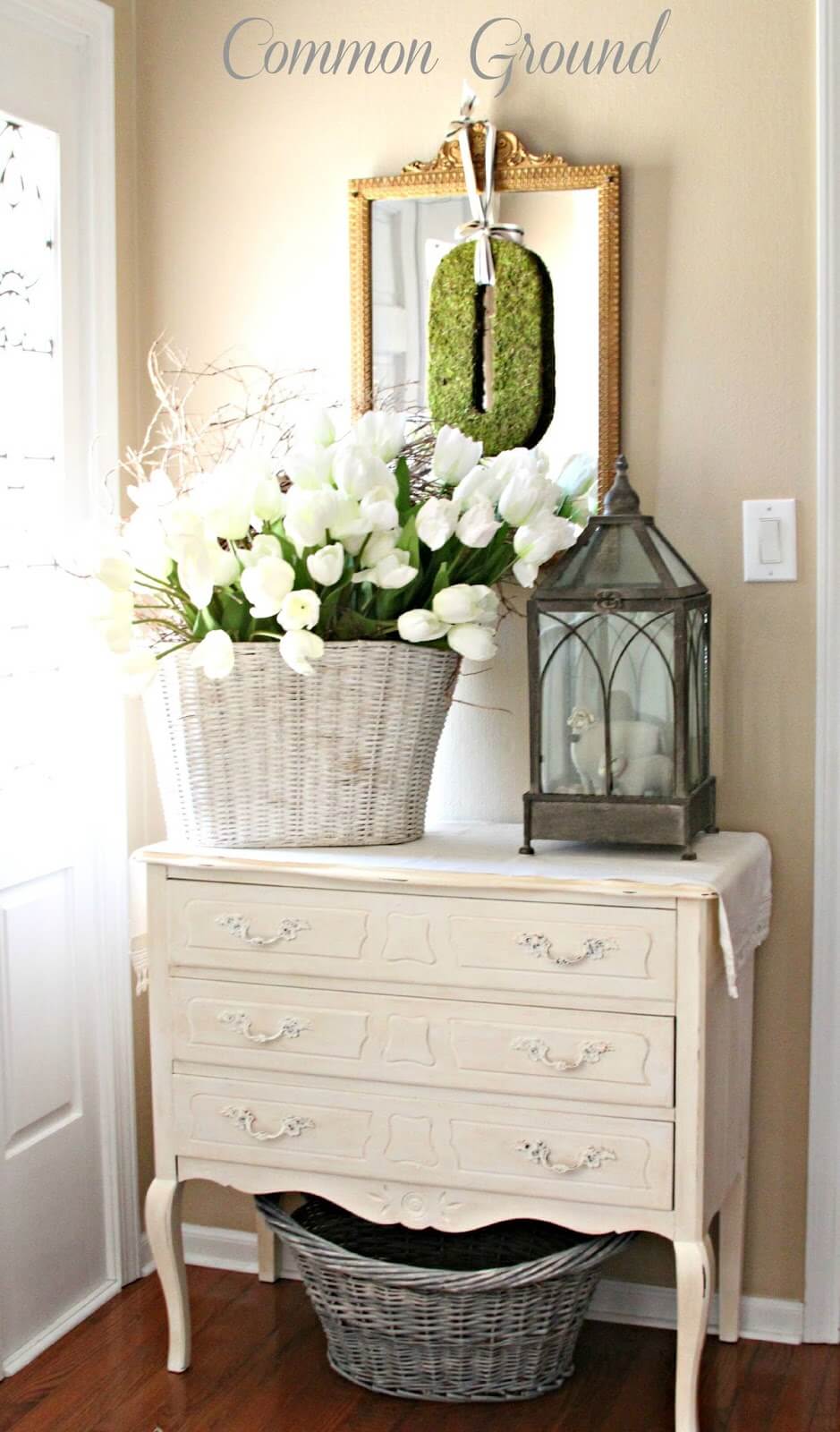 Springtime French Country-Inspired Foyer Display