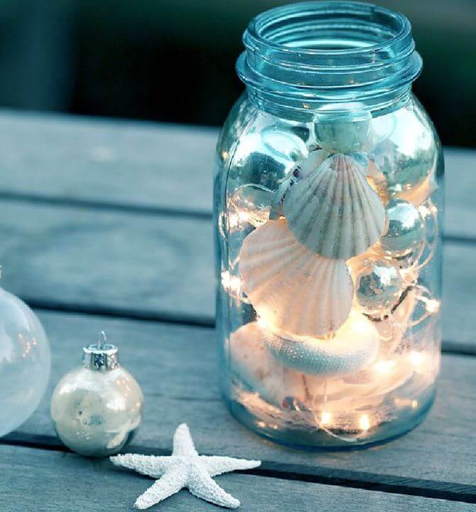 Jar full of Shells, Illuminated with Light