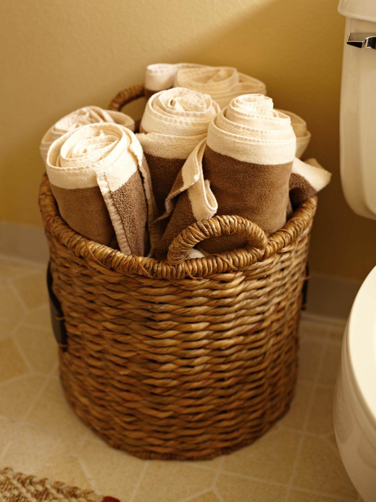 Woven Provincial Rolled Towel Basket