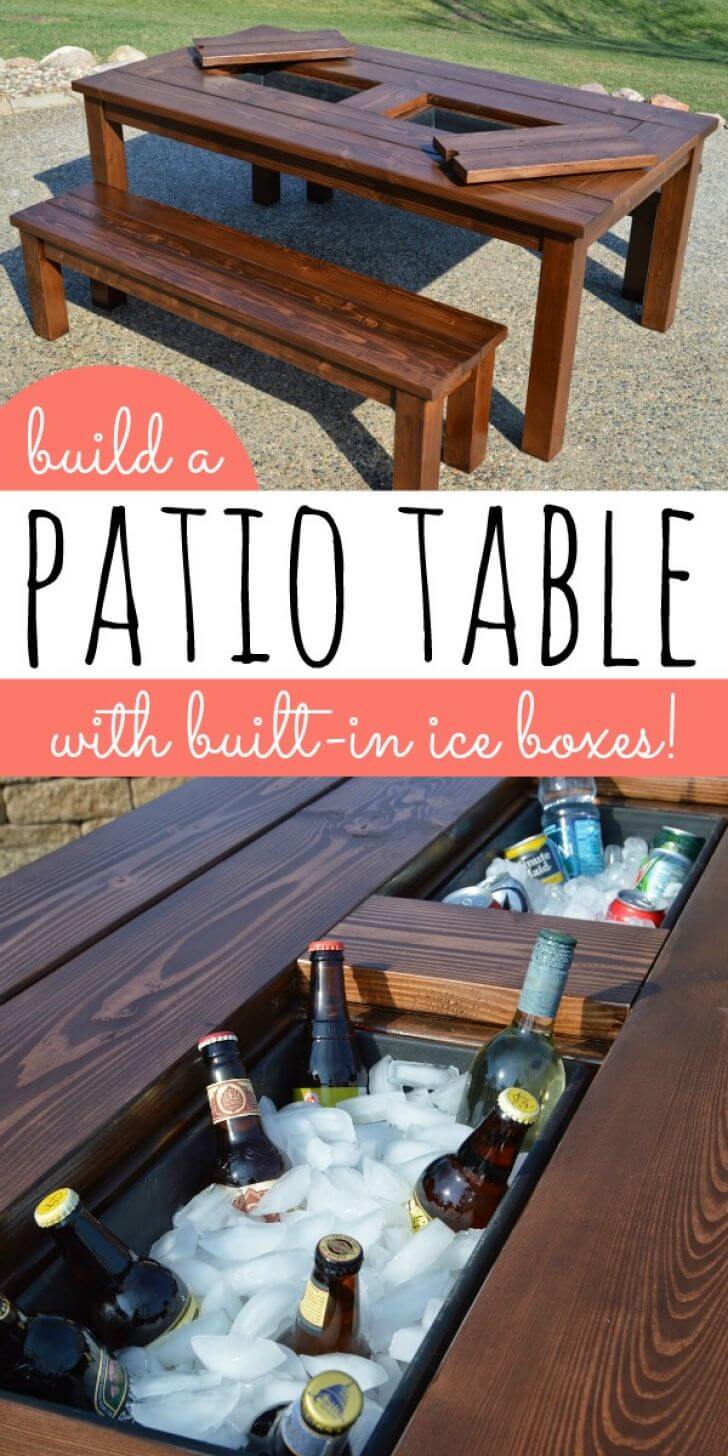 Lawn Party Luxury Table With Inlaid Icebox