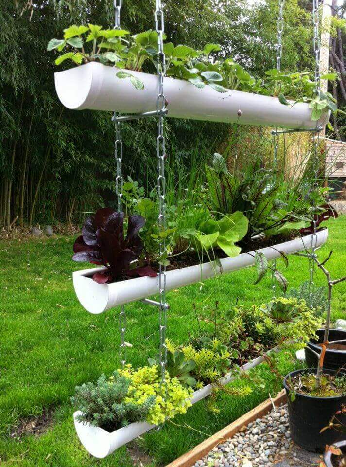 Inexpensive PVC Pipe Hanging Vegetable Garden