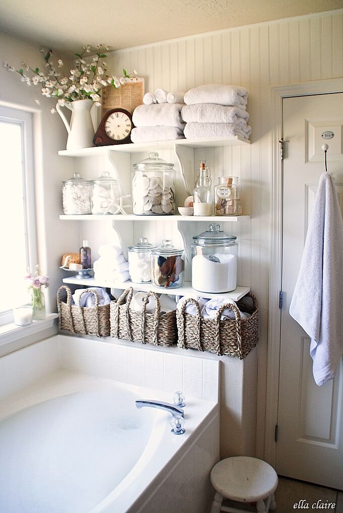 towel shelves for small bathrooms