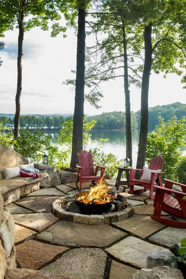 A Rustic Fire Overlooking the Lake