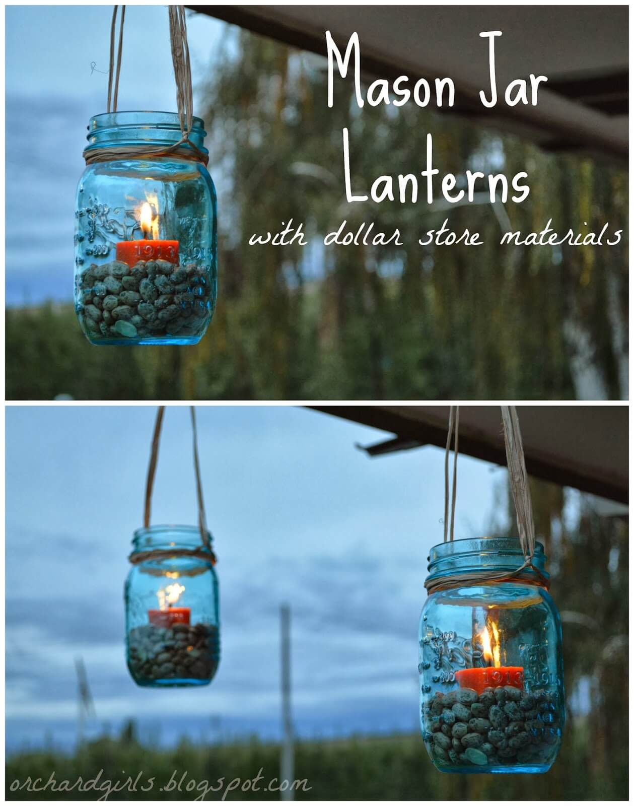 Inexpensive DIY Mason Jar Lanterns