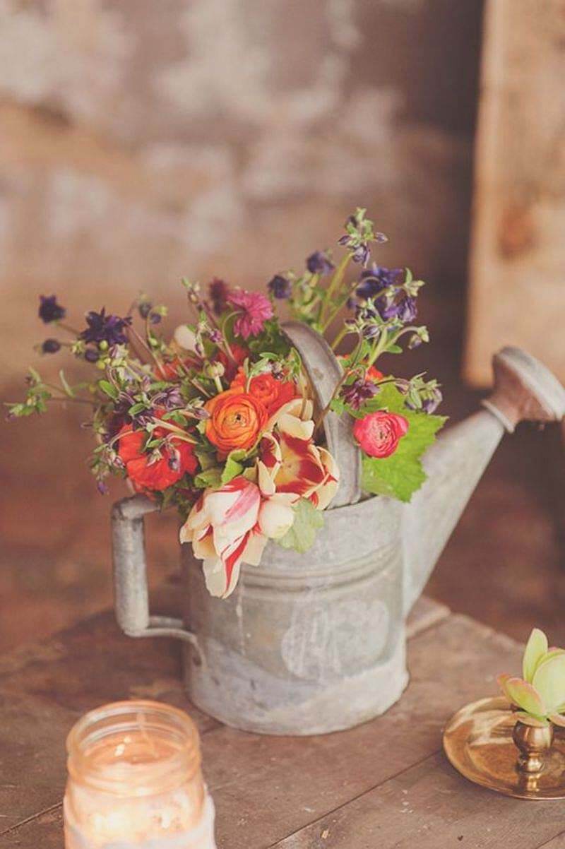 Antigo regador de Flor de Vaso Decoração de Mesa