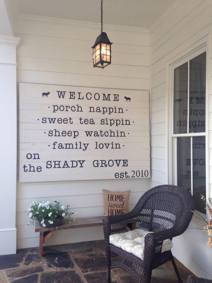 Quaint & Quirky Porch Welcome Sign