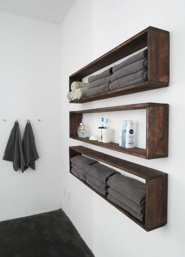 bathroom wall towel storage