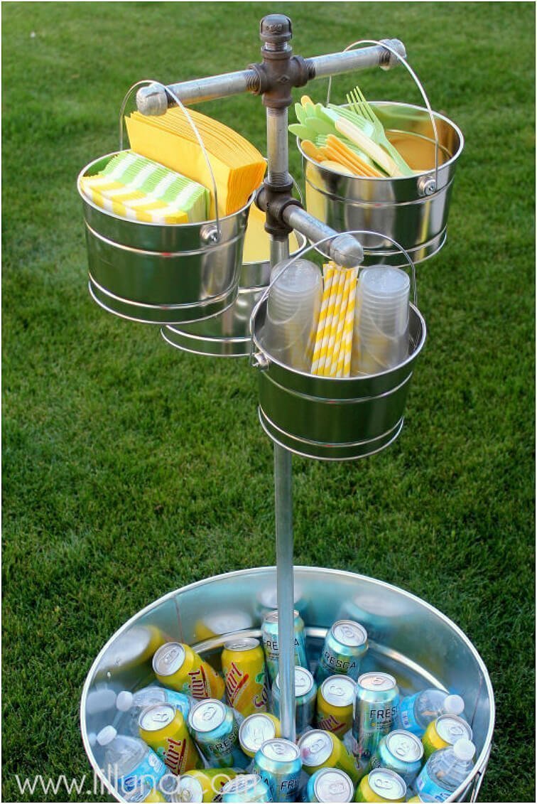 Bucket Tree for Parties in Your Yard