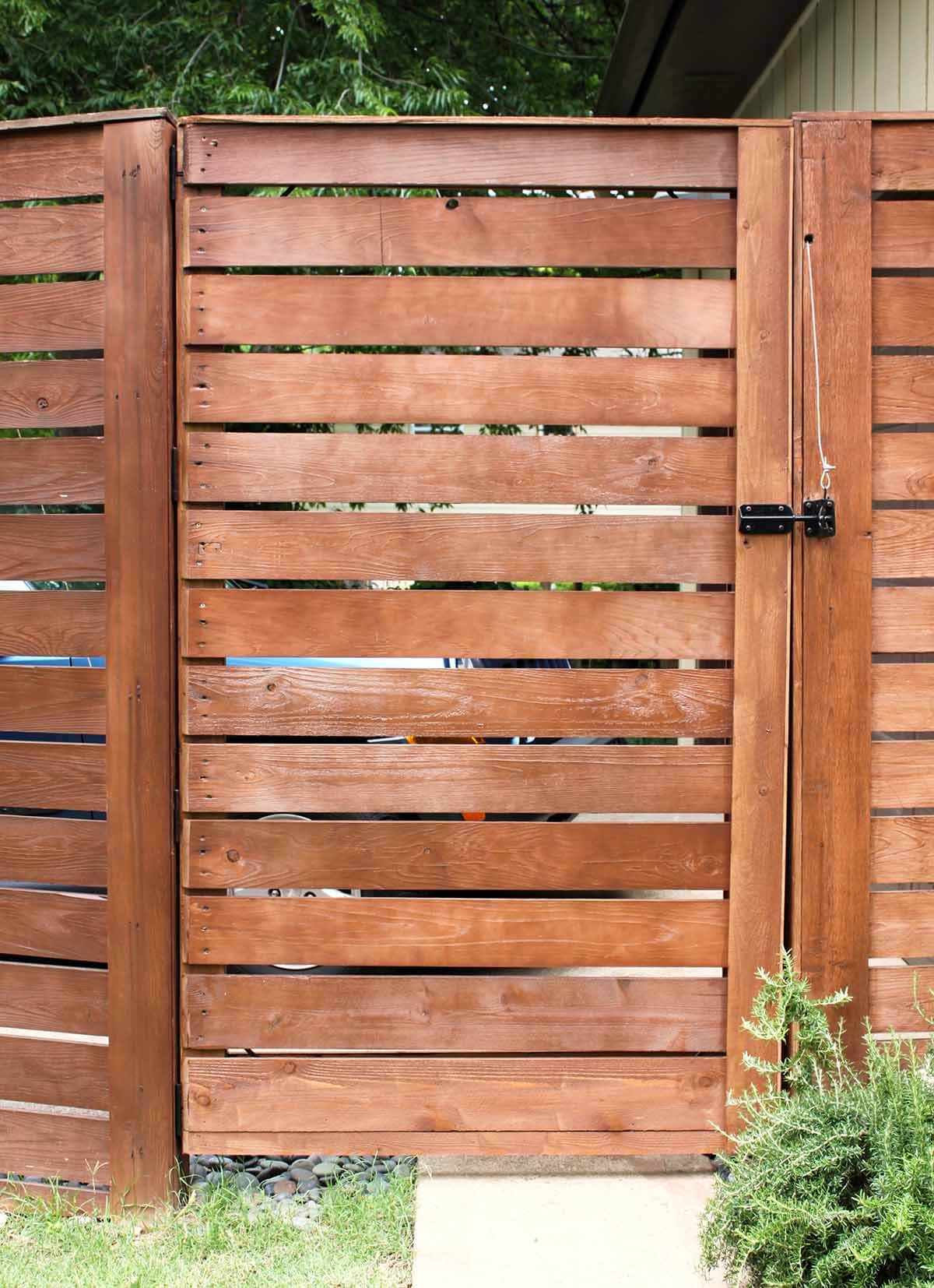 Tall Cedar Wood Plank Fence