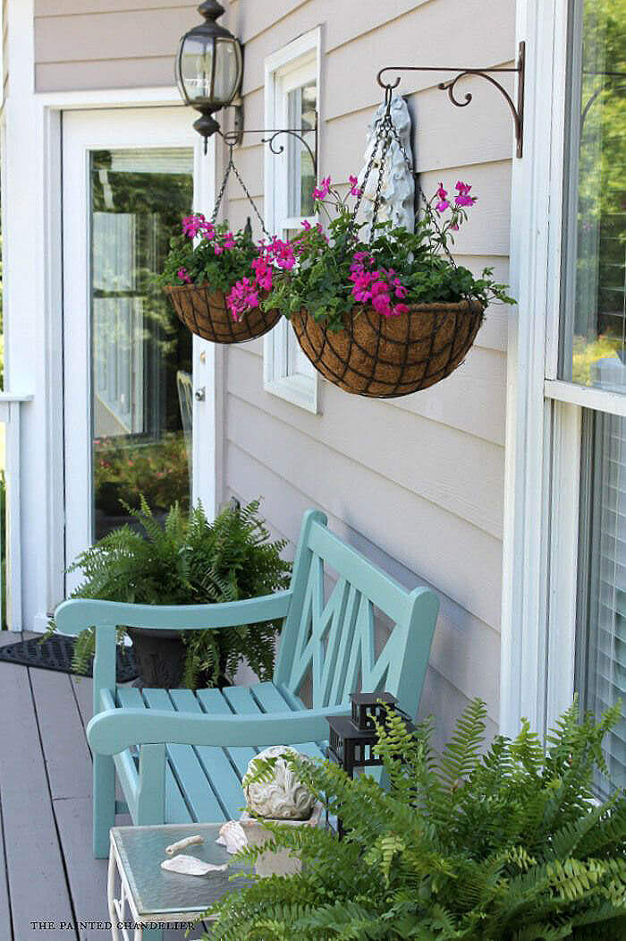 Classic Metal Hanging Baskets with Petunias