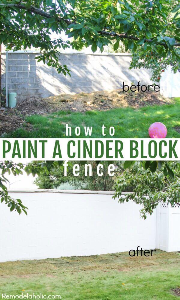 DIY Painted Cinderblock Wall