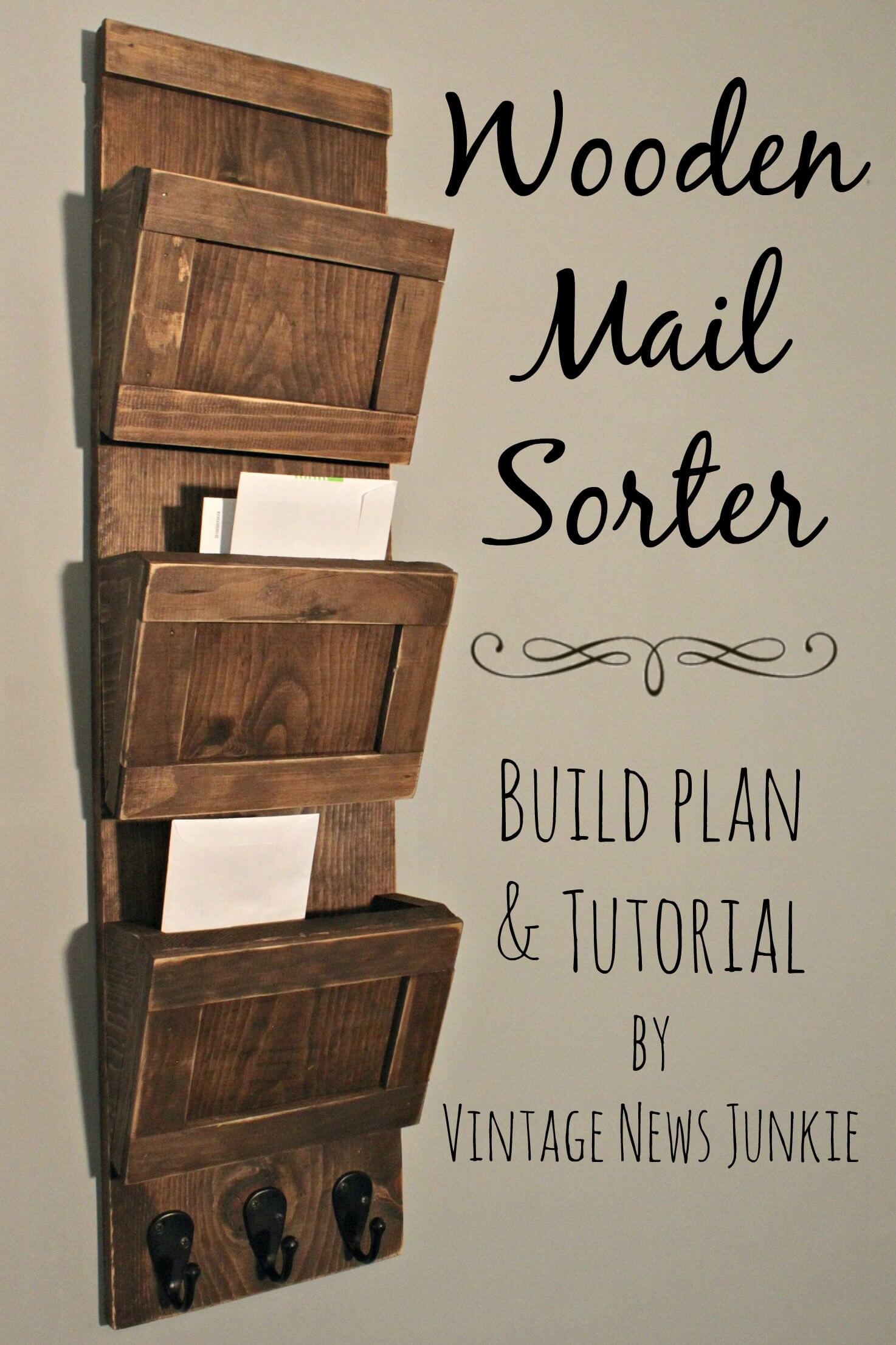 Organize Your Mail! Wooden Sorter