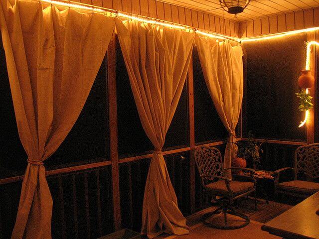 Creative Lighting with Curtains for Outdoor Elegance