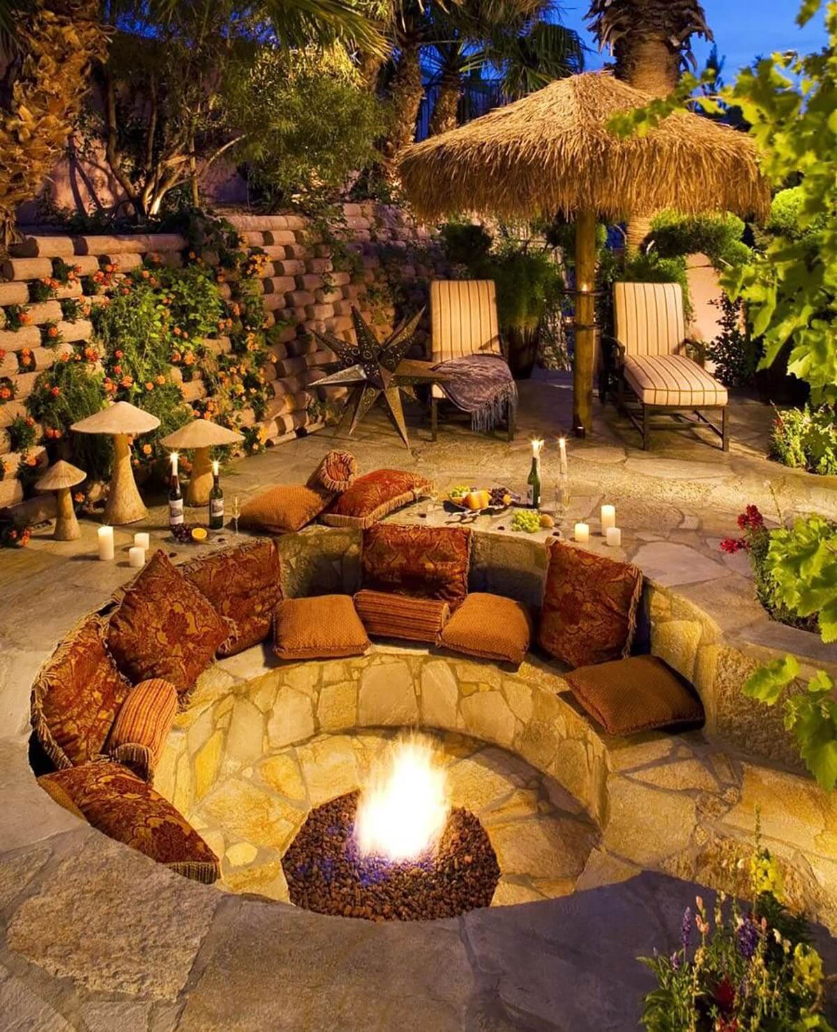 28 Best Round Firepit Area Ideas And, In Ground Fire Pit With Seating