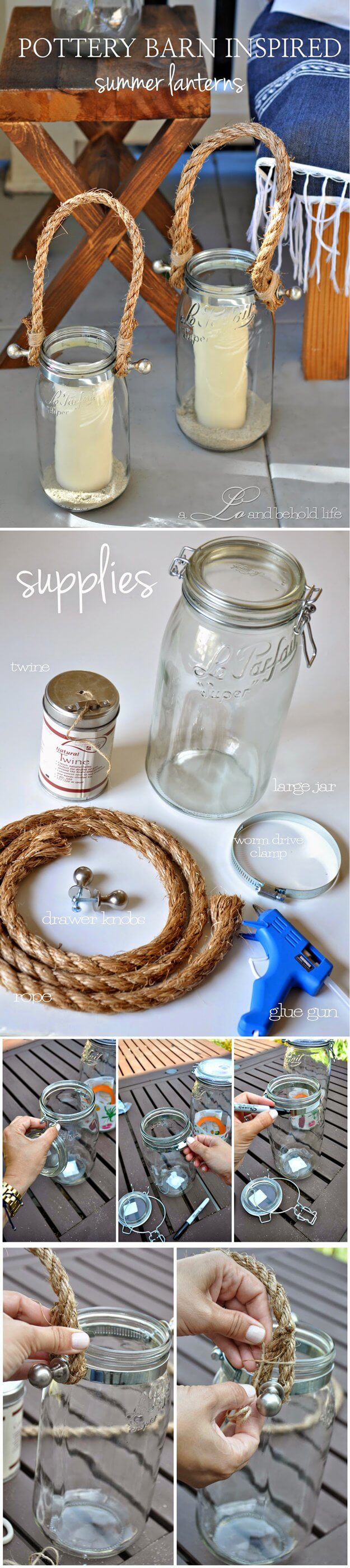 Beach Themed Mason Jar Candle Holders