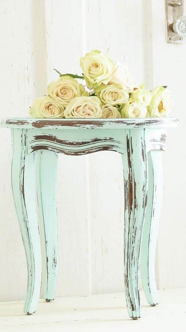 Rococo Chic Chipped Painted Table