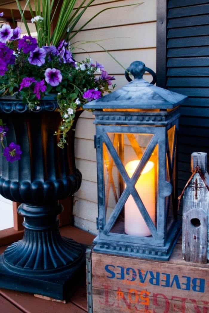 Oversized Rustic Porch Candle Lantern