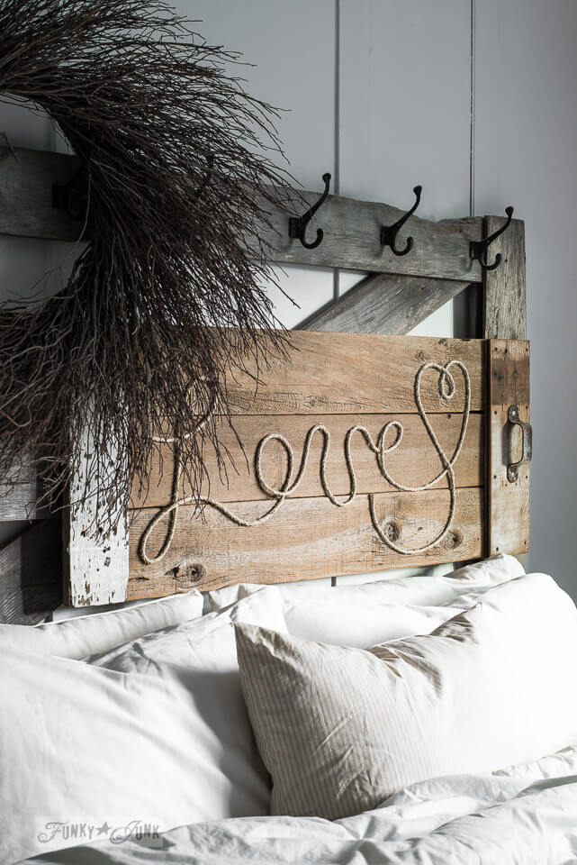 Rustic and Romantic Reclaimed Wooden Headboard