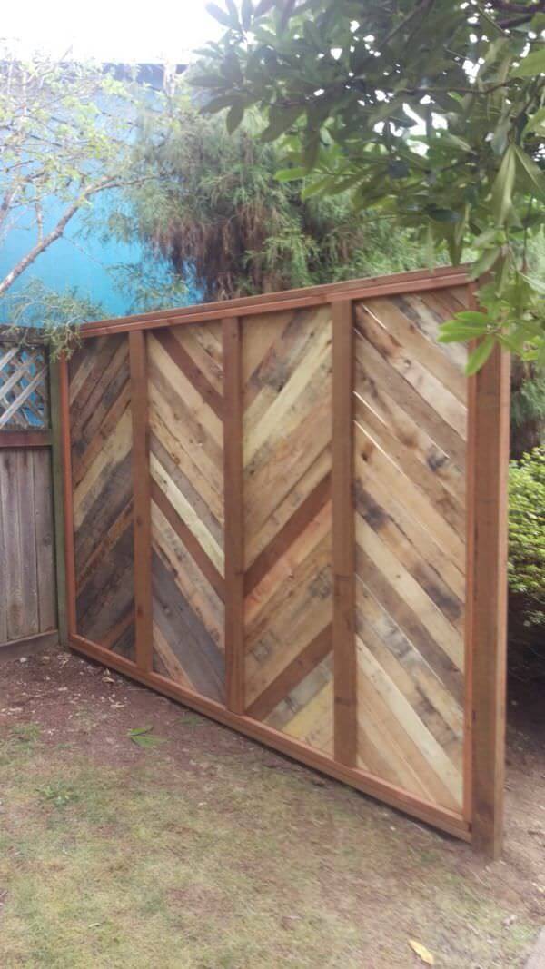 DIY Wooden Chevron Panel Fence