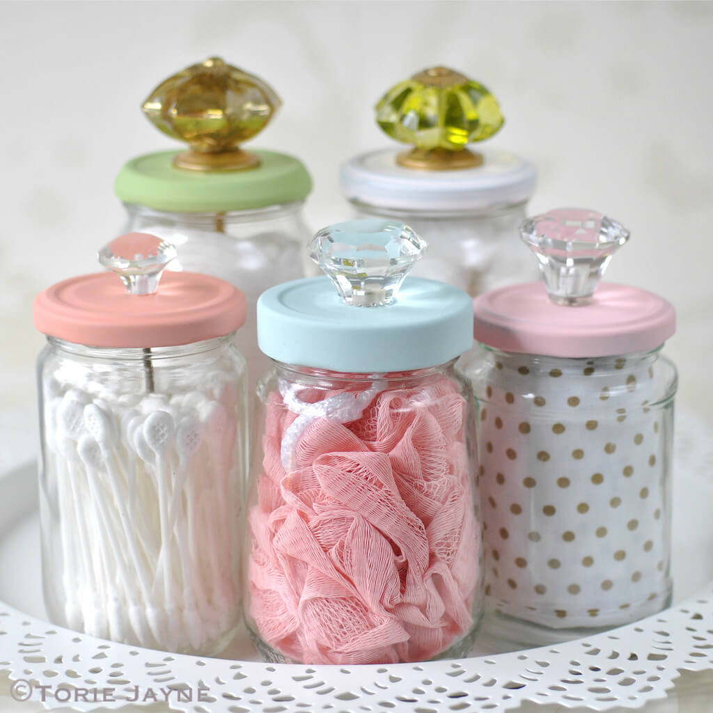 Sweet Vanities Knob-Topped Toiletry Jars