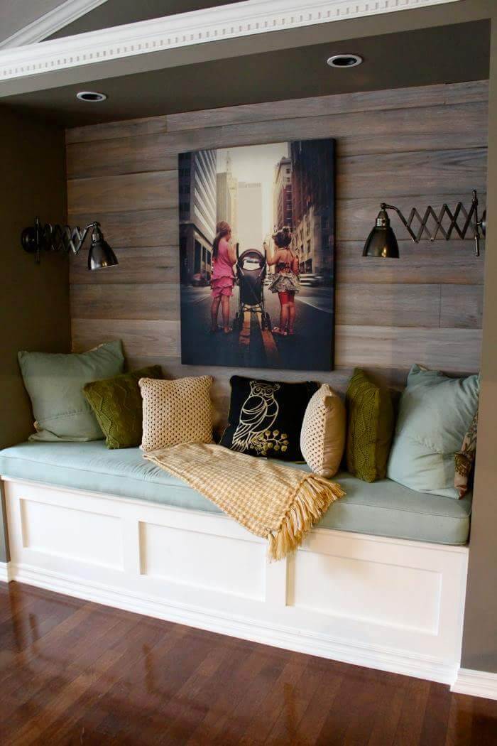 Living Room Wall Design With Wood