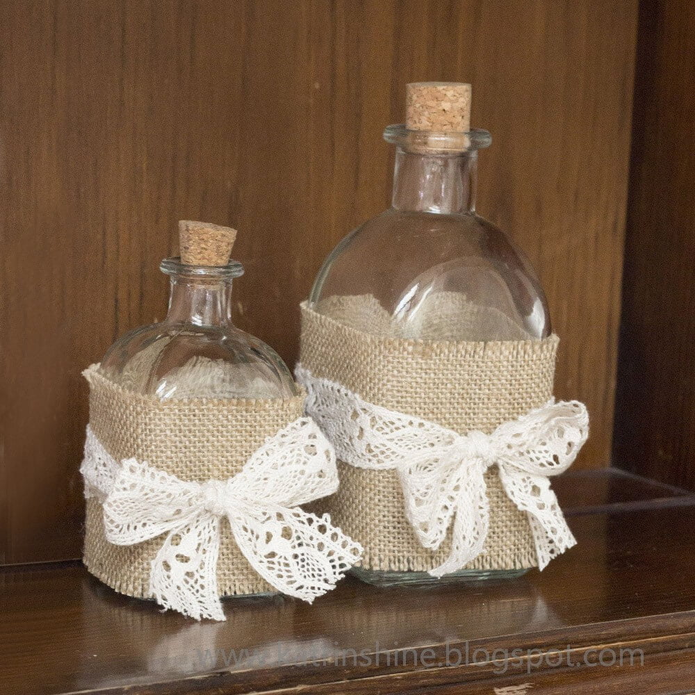 Country Conveniences Burlap Wrapped Bottles