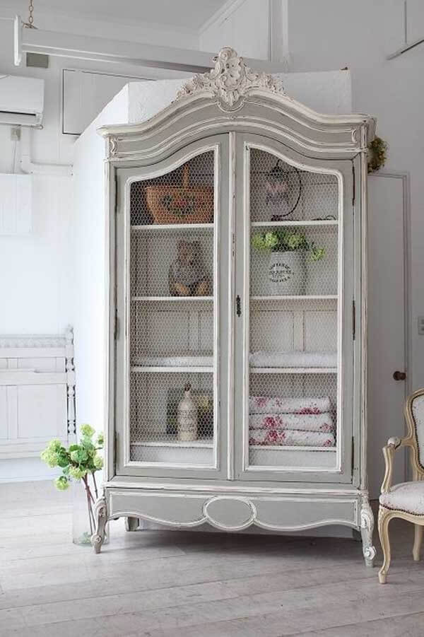 Painted and Antiqued Shabby Chic Armoire