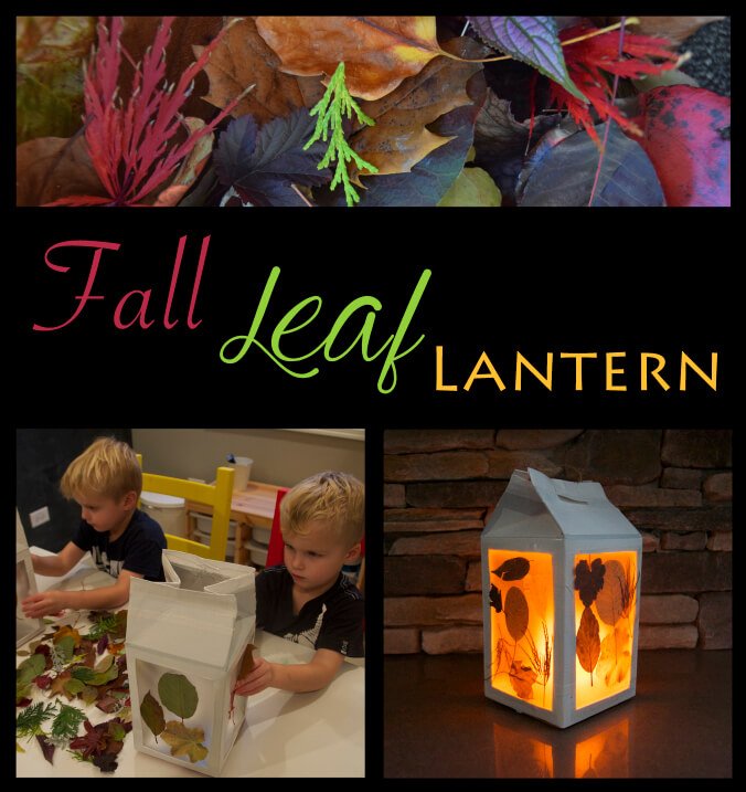 Milk Carton Fall Leaf Lantern