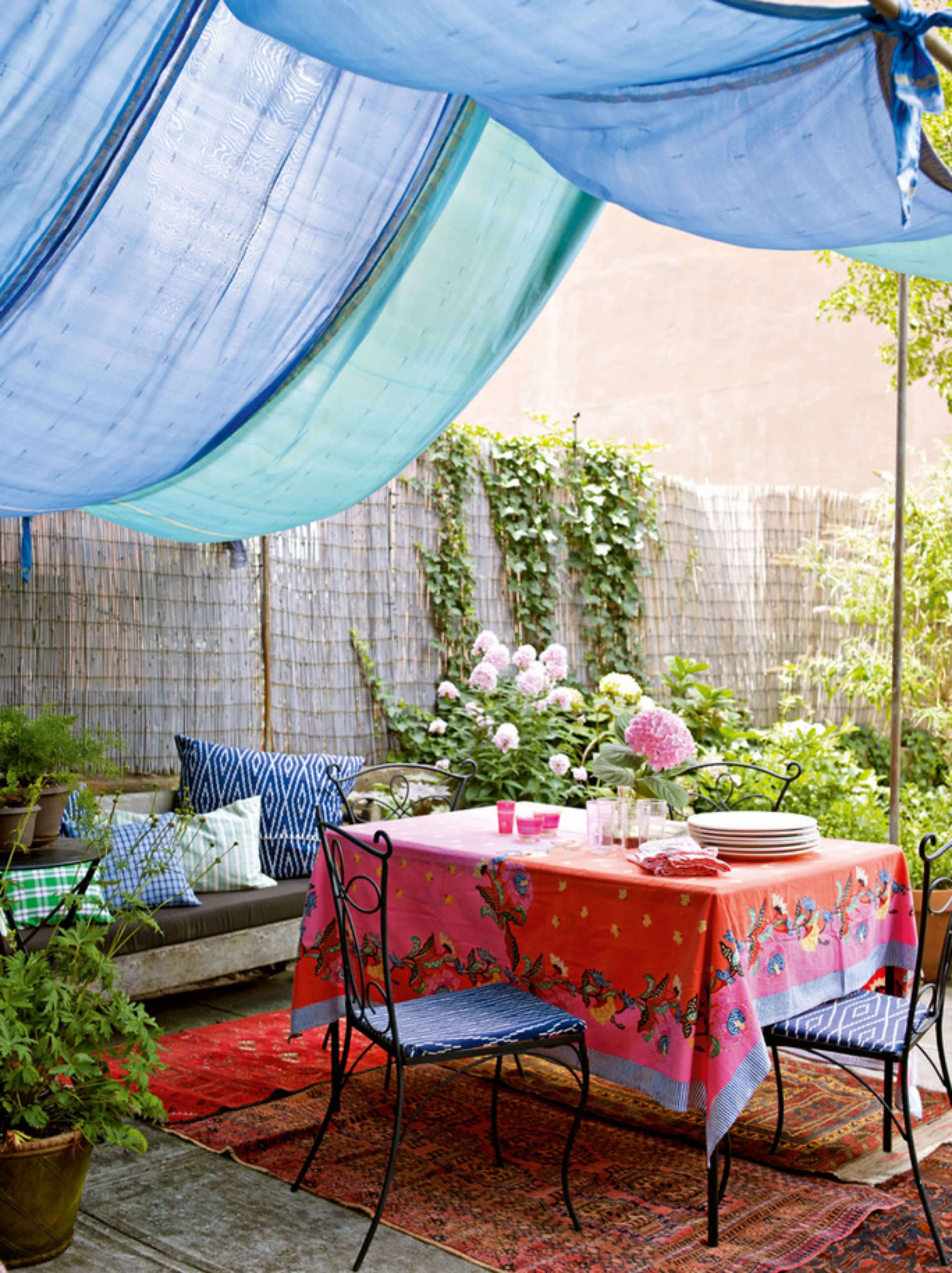 Billowy Fabrics provided Shade and a Color Pop