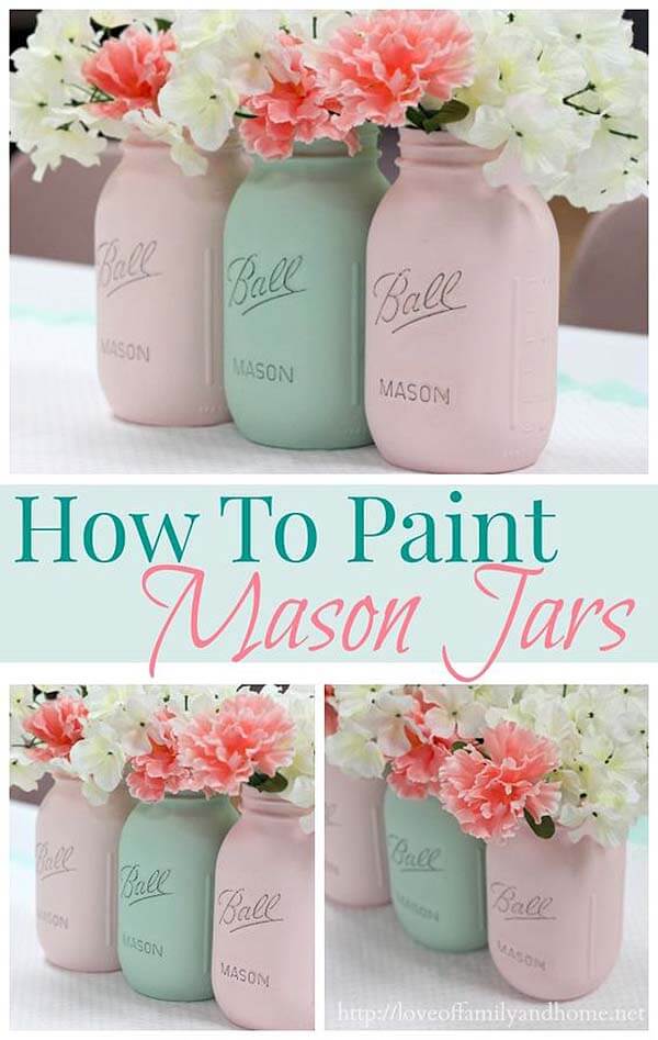 Pastel Pastimes Hand Painted Mason Jars