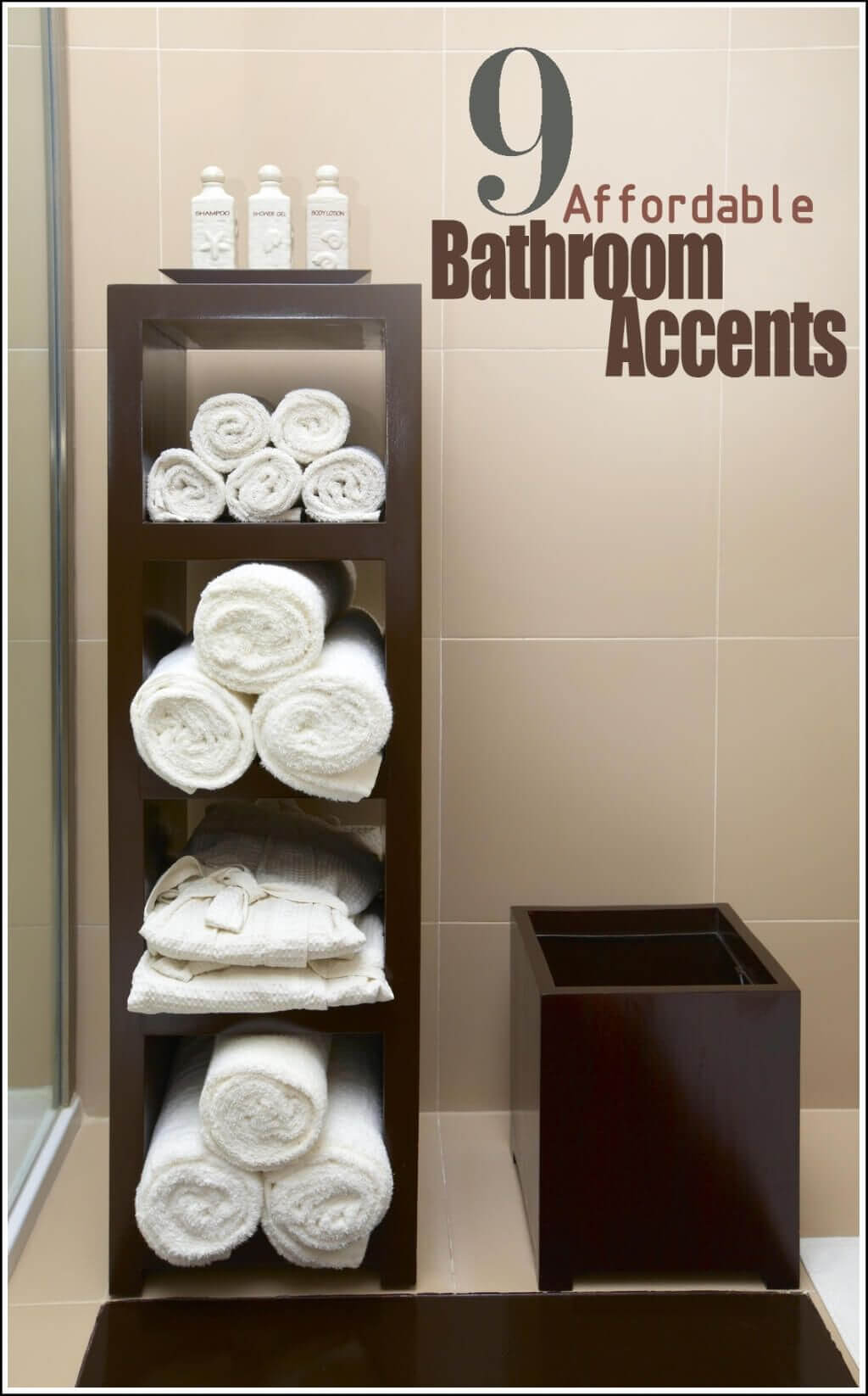 towel shelves in bathroom