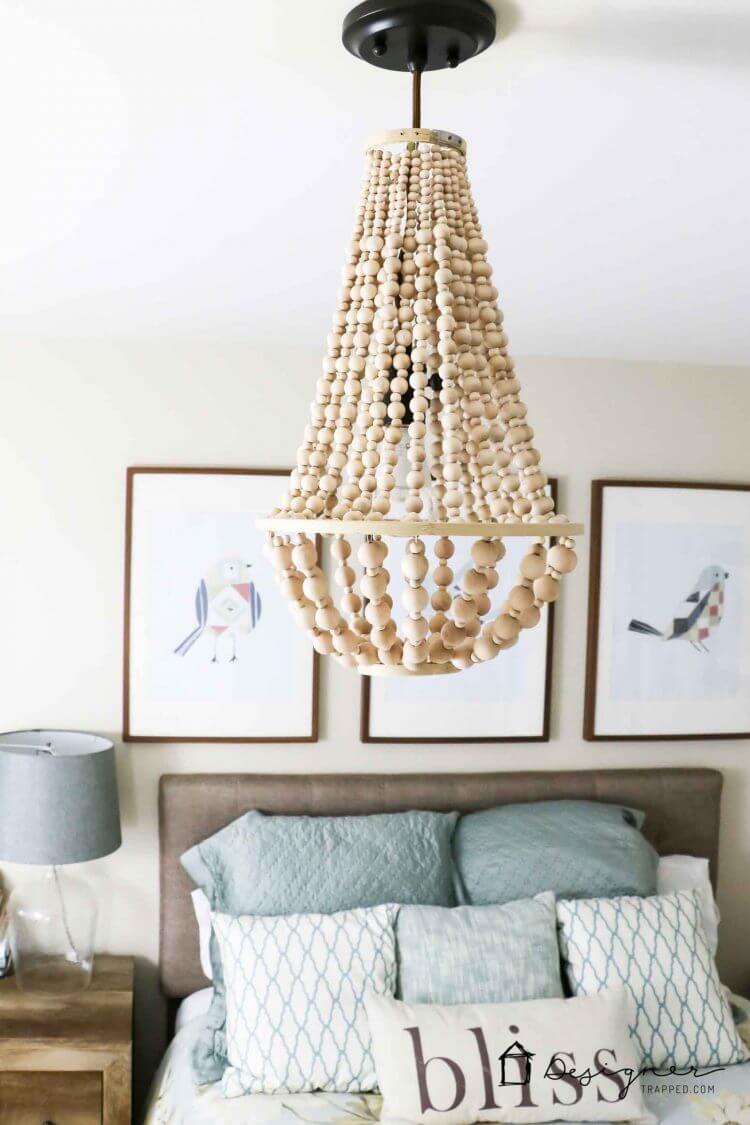 Wonderful Wooded Bobbles Chandelier Lampshade