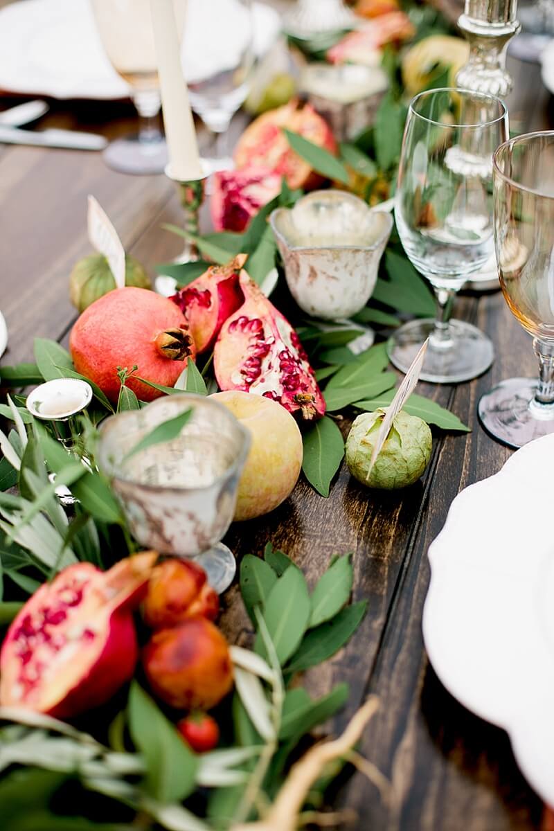 Décor de Table à Feuillage de Grenade du Jardin d'Eden