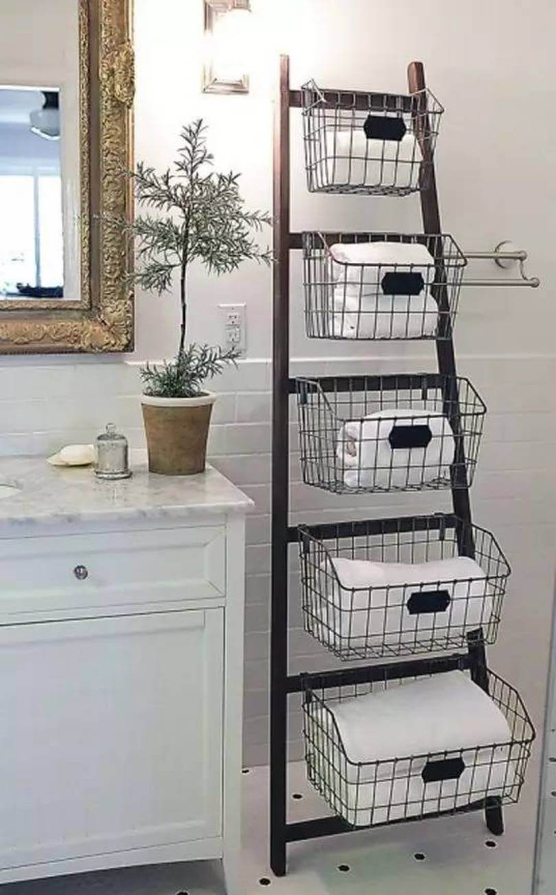 bath towel basket holder