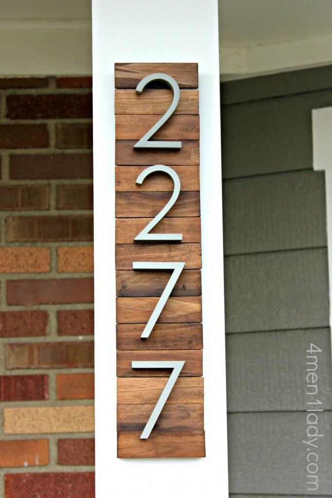 Classy Wood Tiled Address Display