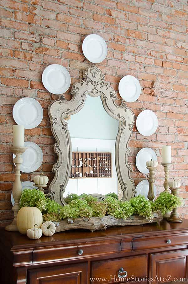 Elegant Buffet Against Contrasting Exposed Brick Wall