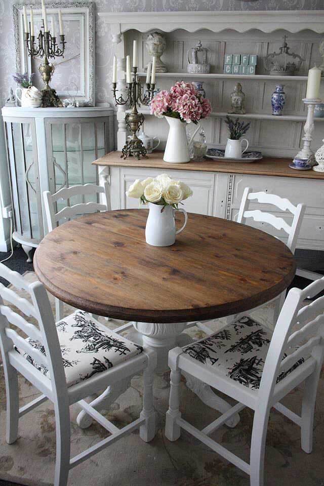 Informal Round Wooden Dining Table