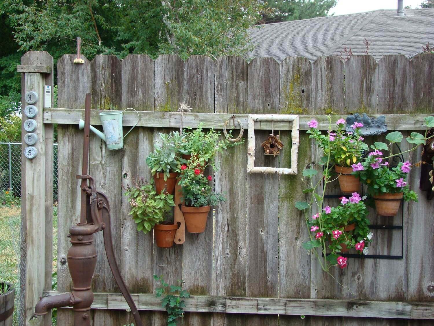 Cottage Style Hanging Fence Planters