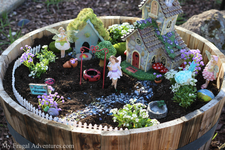 Barrel Planter DIY Fairy Garden