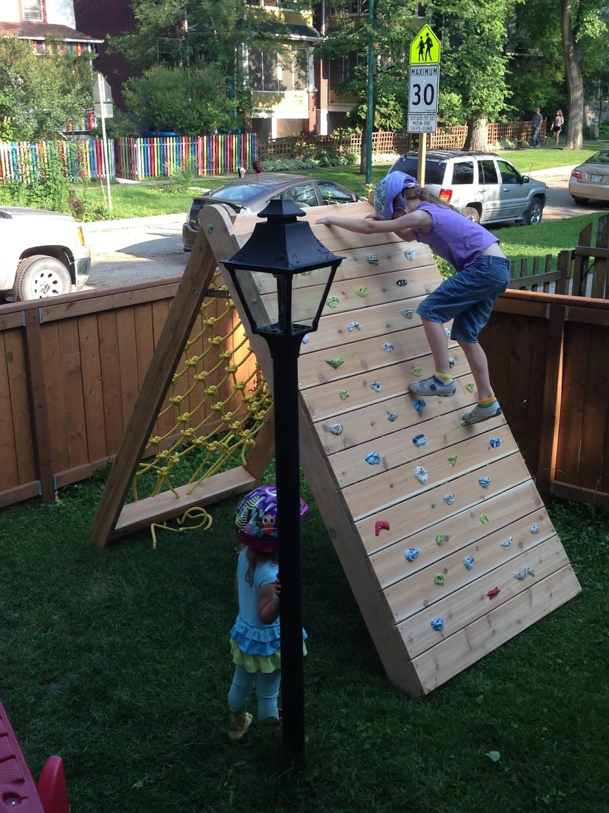 Rock Wall and Cargo Net Obstacle Course