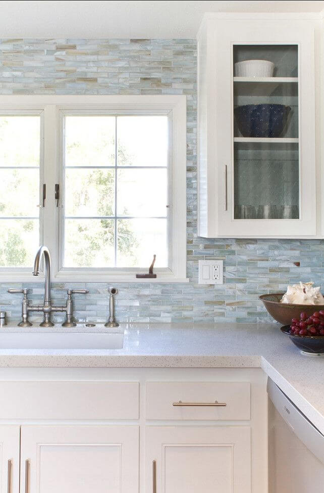 Modern Kitchen with a Seaside-Inspired Backsplash