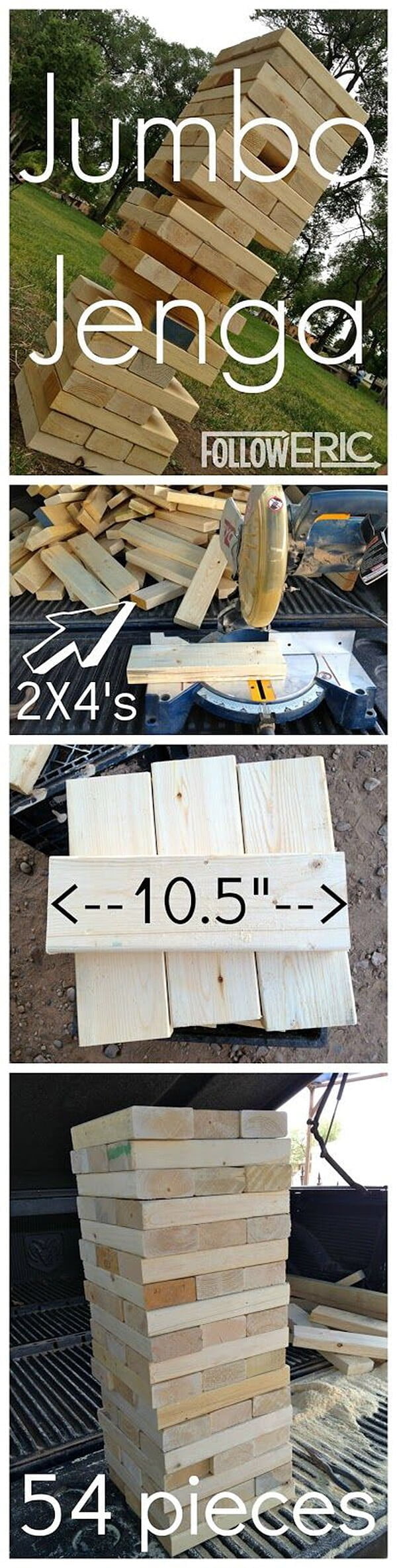 Jumbo DIY 2x4 Jenga Pieces