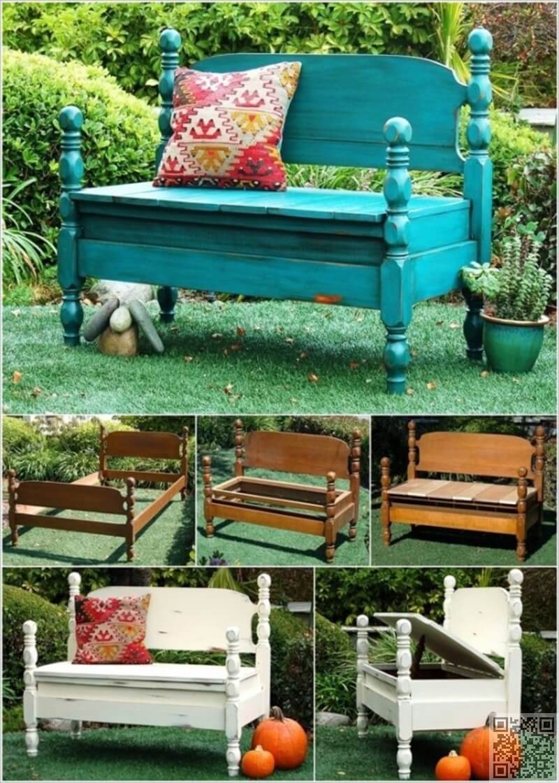 Sweet Dreams Repurposed Garden Bench